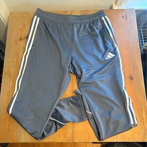 Adidas Kids Charcoal Joggers with White Stripes
